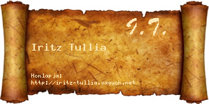 Iritz Tullia névjegykártya